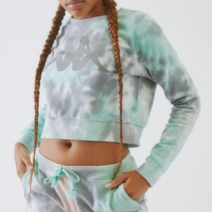 Kappa 100% Cotton Tie Dyed Authentic Galz Crop Sweatshirt Size XS